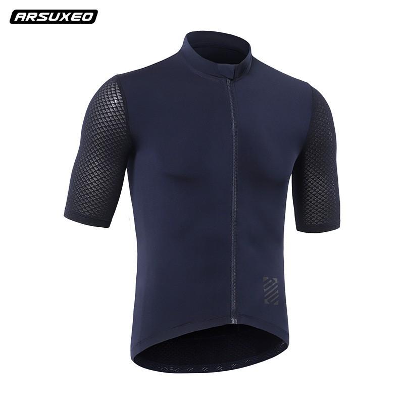 Mens Cycling Jersey Short Sleeve Breathable Quick-Dry Compression Fit Road Bike Sports