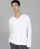 Seinteukeulu Plain V-Neck Sweatshirt Rvs-874 White