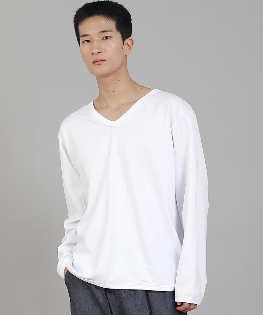 Seinteukeulu Plain V-Neck Sweatshirt Rvs-874 White