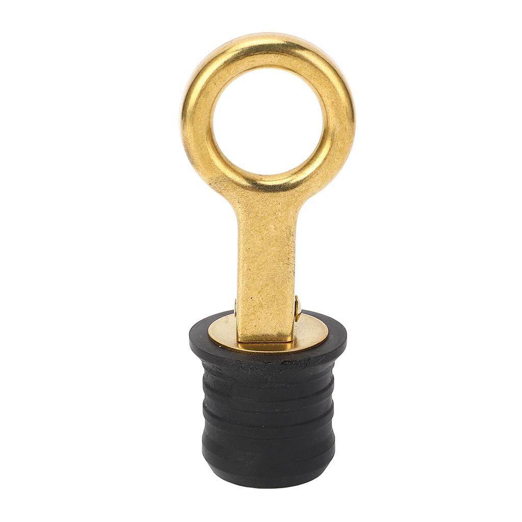 2Pcs Screw Type Compression Drain Plug Excellent Sealing Oxidation Resistant Rubber Brass Boat Drain Plug for Marine Yacht