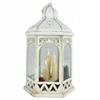 Modern White Lantern With LED Candles and Fir Christmas