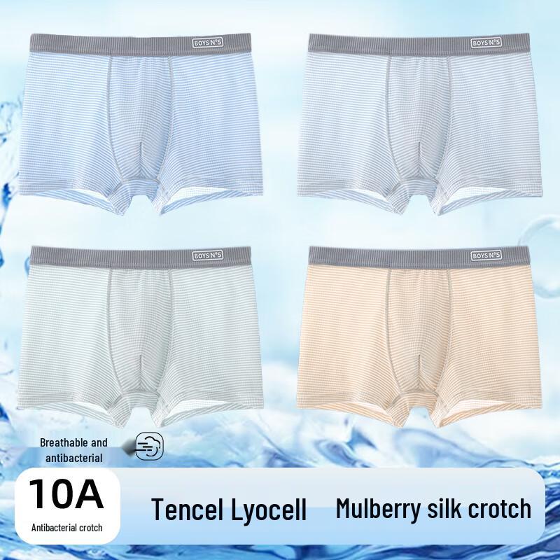 Boys' Modal Boxer Briefs with Silk Lyocell Crotch (4-Pack)