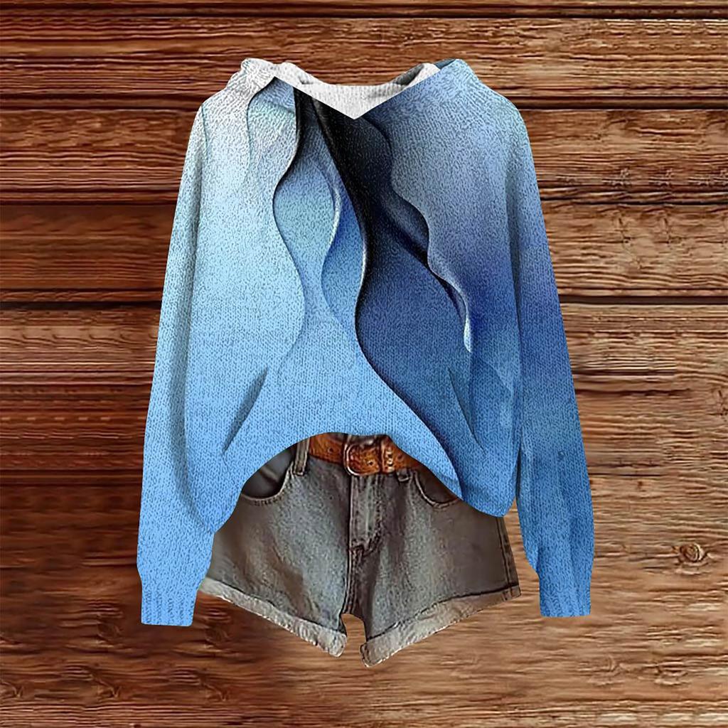 Sweatshirts For Women Knit Sweater Cute Shirt Fall Pullover Hooded Sweatshirt