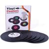 Coasters for Drinks with Gift Box - Set of 6 Colorful Retro Vinyl Record Disk Coasters with Funny Labels-Prevent Furniture from Dirty and