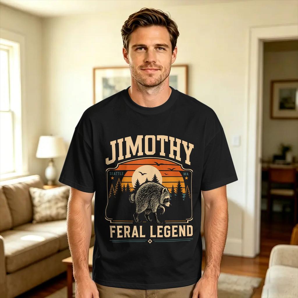 Jimothy Raccoon Cute Trash Panda Viral Animal Lover T Shirt Beach 100 Cotton Tshirts For Adult Casual Tshirt Short Sleeve