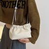 Leather Women's Crossbody Small Bag, Women's Autumn and Winter Pleated Cloud Bag, High-end Chain Single-shoulder Bag