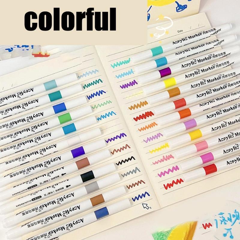 Acrylmarker 12/24/36 Farben Acrylfarbstift Leuchtende Farben, Schnelltrocknend zum Malen auf Papier Holz Stein Glas Stoff