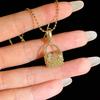 Jingxi Ji Natural Crystal Wealth Basket Pendant Necklace