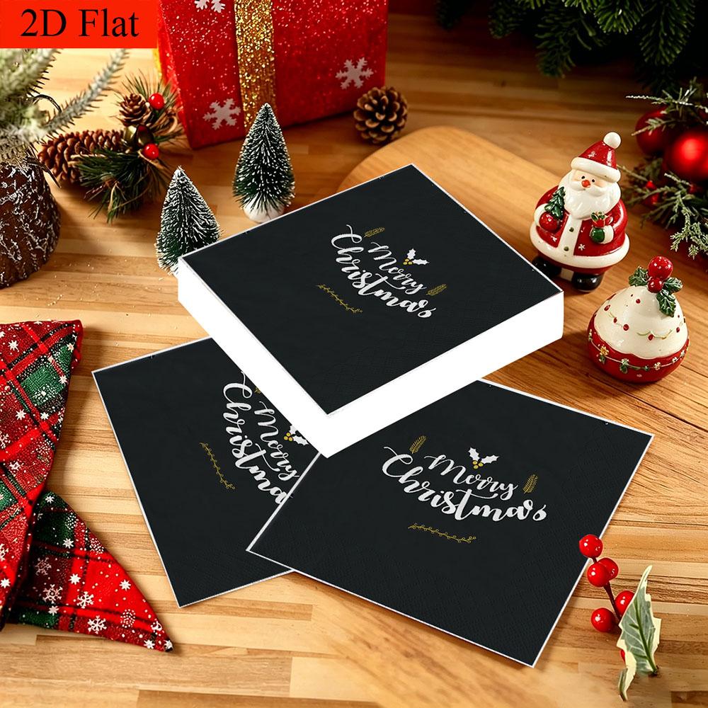 20pcs Disposable Napkins with Blessing Language Pattern Print for Wedding,Parties,and Daily Use for Thanksgiving Fall Christmas Table Decoration