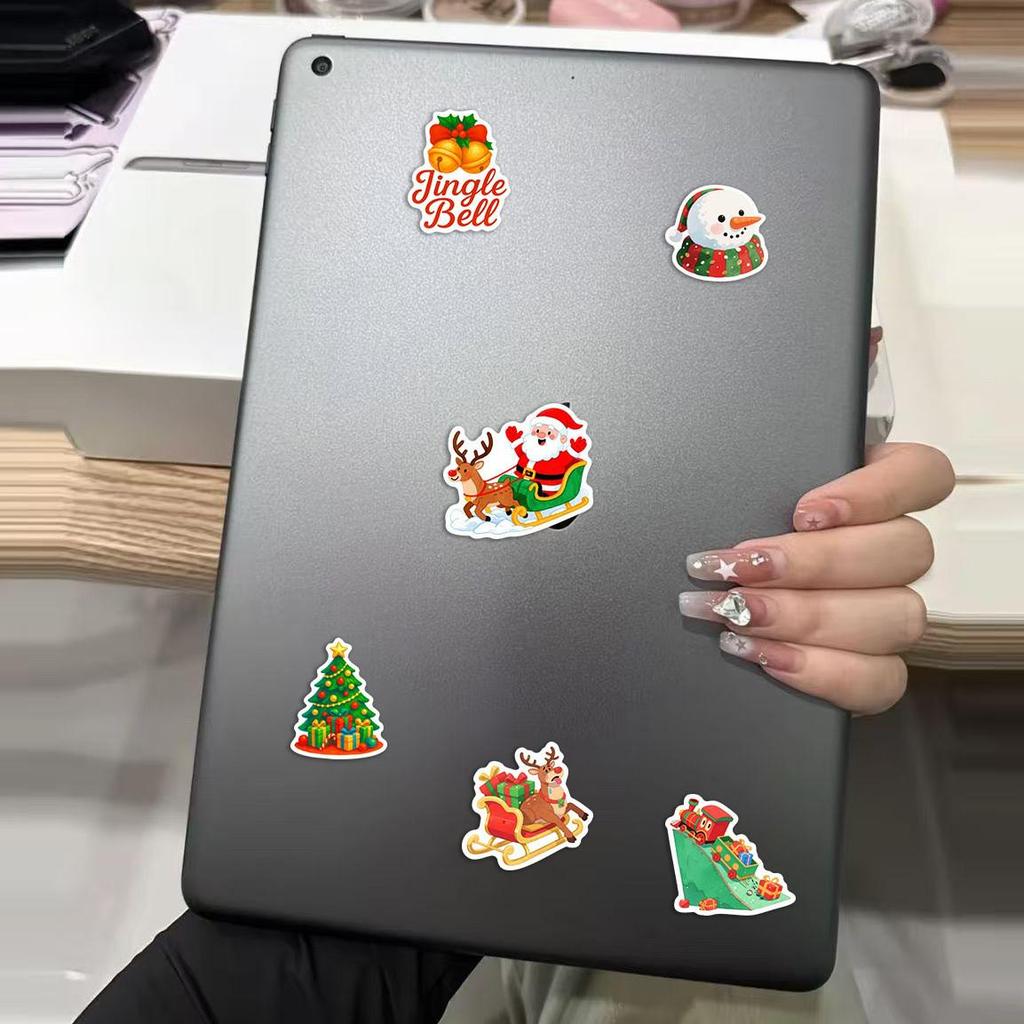 50 Cute Christmas Cartoon Waterproof Stickers for Phone Cases, Water Cups, Desktops, and Journals