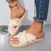Neu Bohemian Resort Hausschuhe 36-43 frauen Sommer Komfort Strand Sandalen Kreuz Quaste Hausschuhe