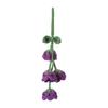 Crocheted Car Hanging Accessory Handmade Lily of the Valley Flower with 4 Flowers Car Decoration Bag Keychain Purple [uxcell]