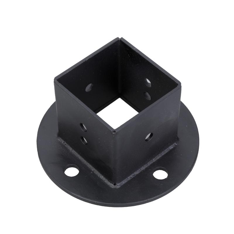 Set of 6 Powder Coated Steel Post Base Anchors for Fence Railings Privacy Panel Gazebos Pergolas and Mailbox Support