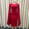 Spring New Fashion Pleated Tonle Cloak Large Size Dress Dress