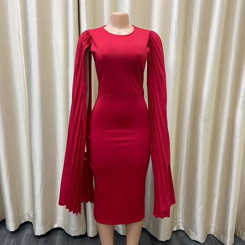 Spring New Fashion Pleated Tonle Cloak Large Size Dress Dress