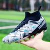 2024 Men's Fly-Knit High-Top Soccer Shoes with Breathable Sock Liner for Professional Turf Training