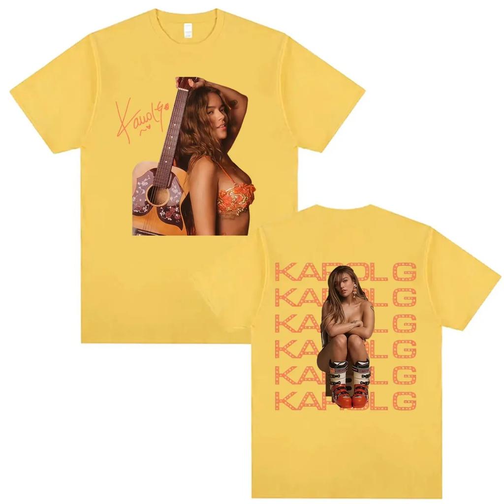 Summer Tops Cozy Cotton T-shirt Karol G Tropicoqueta Tour 2026 New Album T-shirts Men Women Harajuku Hip Hop Street T Shirt Streetwear