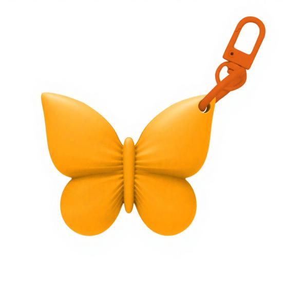 

Lipstick Holder with Elastic Silicone Bag Keychain Butterfly Shape Lipstick Carrier for Thin Tube Lip Balm And Lip Gloss
