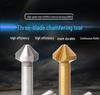 6-Piece 90° Titanium-Plated Three-Blade Chamfering Drill Set for Woodworking