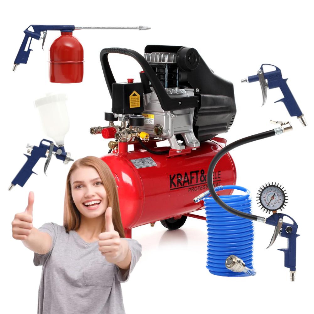 Kompresor Olejowy 24L KD400 + Zestaw 8w1 KD400-K3