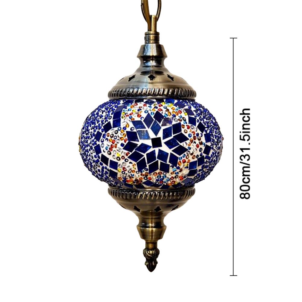 Mosaic Pendant Light Turkish Moroccan Mosaic Hanging Ceiling Lamp E27 Restaurant Club Single Head Chandelier for Bar Home Hotel