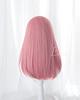 Eileen HAIR Cute Pink Wig, Semi-Long, Full Wig for Women, Straight, Natural, Harajuku Style, Popular, Slimming Effect, Includes Net, Free Shipping