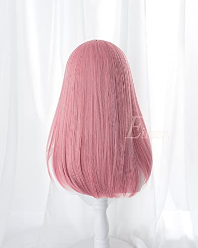 Eileen HAIR Cute Pink Wig, Semi-Long, Full Wig for Women, Straight, Natural, Harajuku Style, Popular, Slimming Effect, Includes Net, Free Shipping