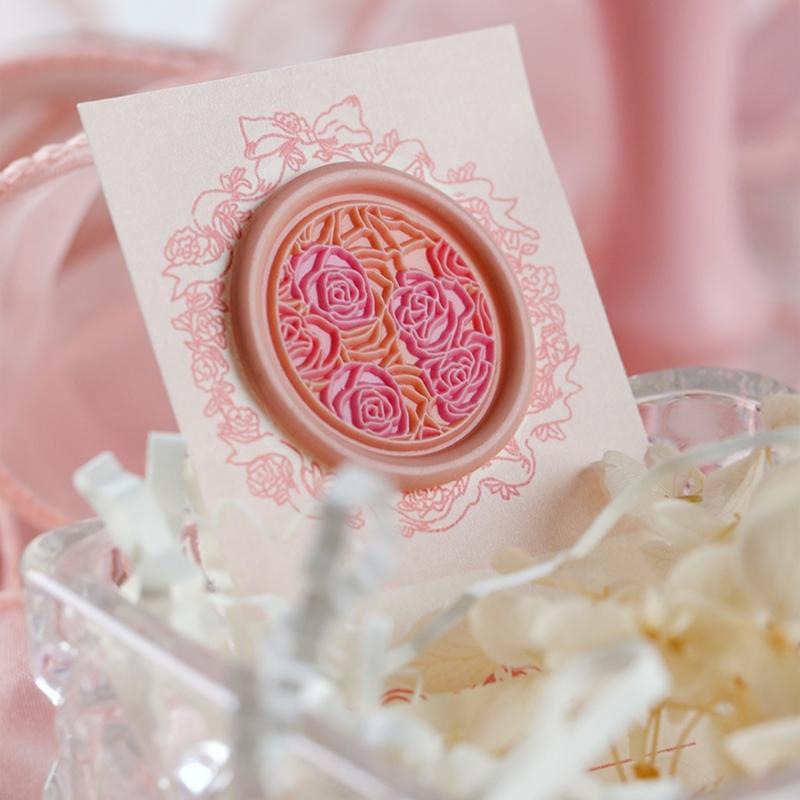 Vintage Seal Stamp Flower Embossed Wax Seal Stamp for Seal Envelope Card Party Invitation Packaging Christmas Wedding
