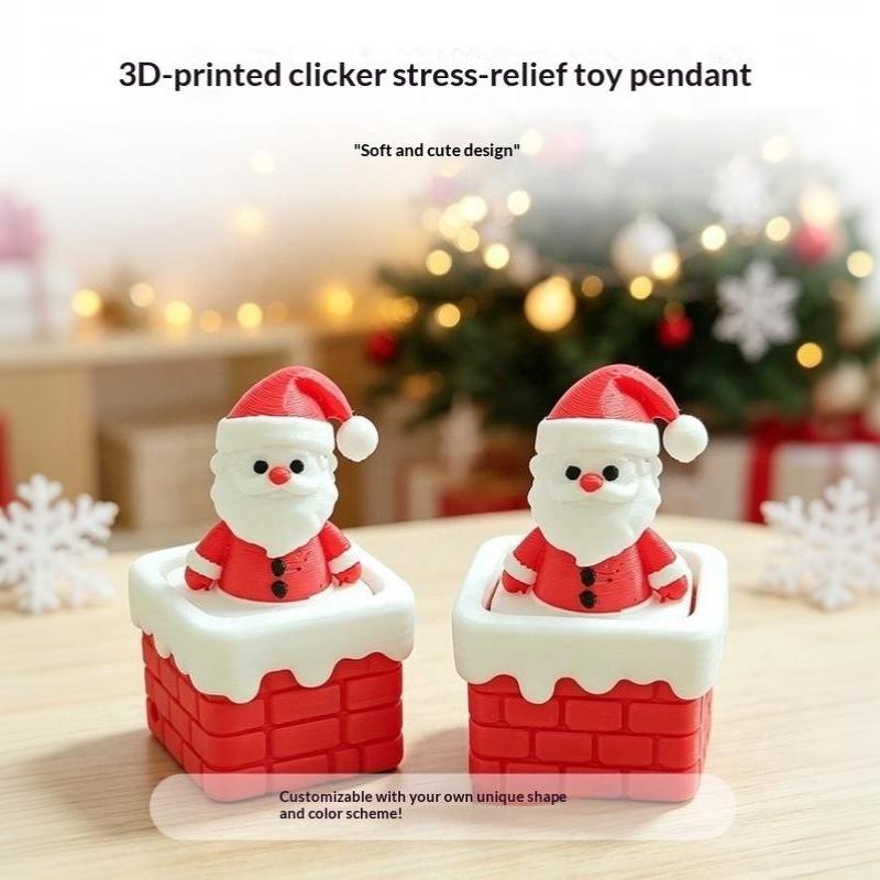 3D Printed Christmas Holiday Decoration Desktop Doll Cute And Fun Relax Toy Pressed Ornament Clicker