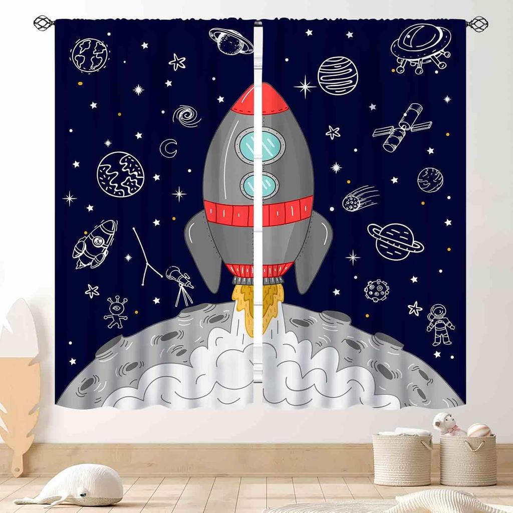 Kids Boys Curtains For Bedroom,Colorful Building Blocks Toys Plastic Brick Toy Pattern Abstract Contour Printed Blackout Drapes