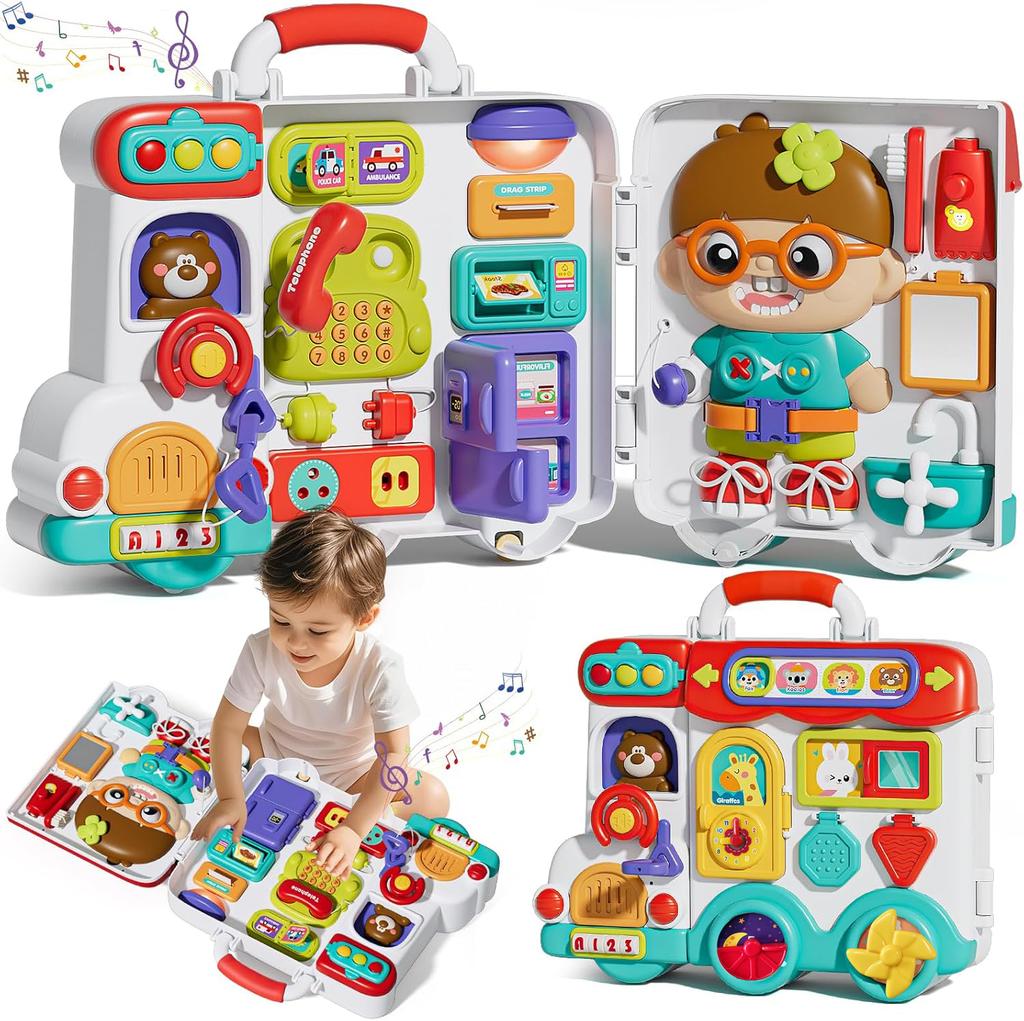 5 In 1 Baby Busy Board Cube Montessori Sensory Toys for Toddlers Learning Fine Motor Skills Education Learning Activity Toys