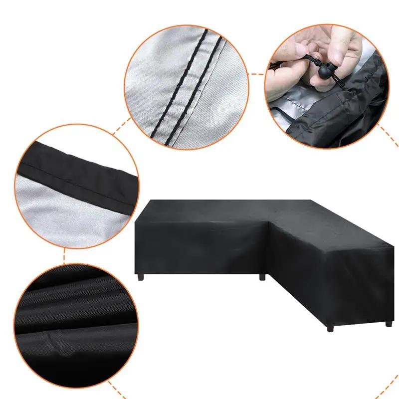 1pc L Shaped Patio Sectional  Sofa Turn Angle Cover - Outdoor Furniture Cover, High Quality 210D Heavy Duty Garden Sofa Cover