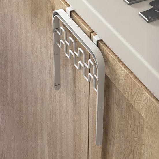 Foldable Trash Rack Garbage Bag Holder Strong Load-bearing Simple Installation Over-Cabinet Door Trash Bag Rack