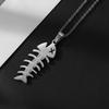 European and American Versatile Fish Bone Pendant Necklace, Simple Casual Style Design, Versatile