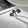 1/6pcs Minimalist Acrylic Rhinestone Open Ring - Geometric Adjustable Knuckle Ring for Women Trendy Party Jewelry Gift Accessory