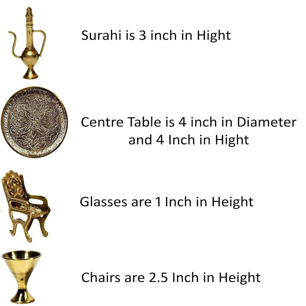 Paartha Saarthi Rajasthani Antique Decorative Handcrafted Vintage Handmade Elegant Designer Brass Dining Table Chair Maharaja Set Showpiece