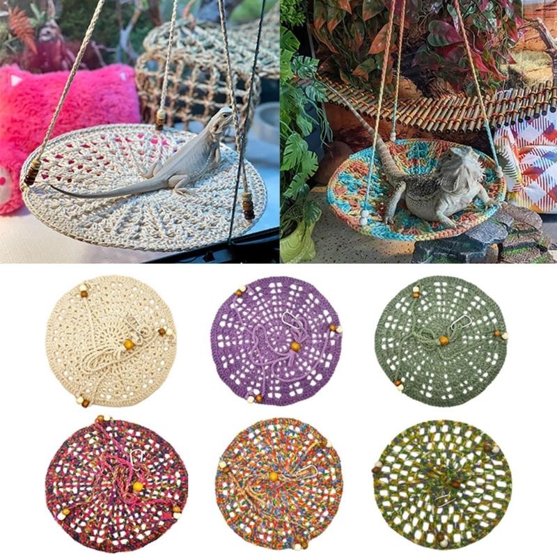 Bearded-Dragon Hammocks Reptiles Round Lounger Swing Bed Decorations Accessories