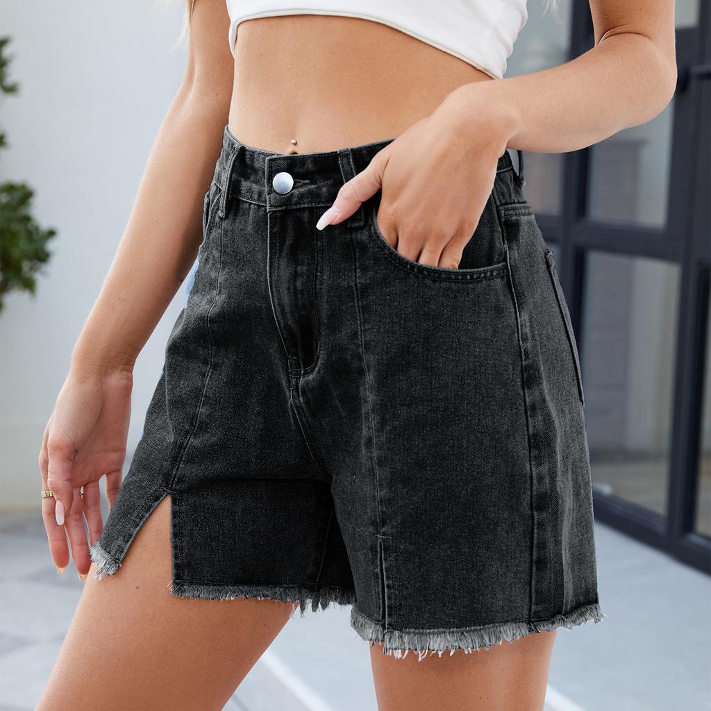 Women's Fashion Casual Solid Color Print High Waist Sport Shorts
