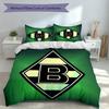 3pcs Borussia Monchengladbach Logo Duvet Cover Set, Includes 1 Duvet Cover and 2 Pillowcases,Skin-Friendly&Comfortable Fabric,Suitable Bedding Sets