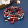 European American Fashion Bohemian Layered Beaded Bracelets Elastic Ethnic Bracelets for Women Female Bangle Bracelet