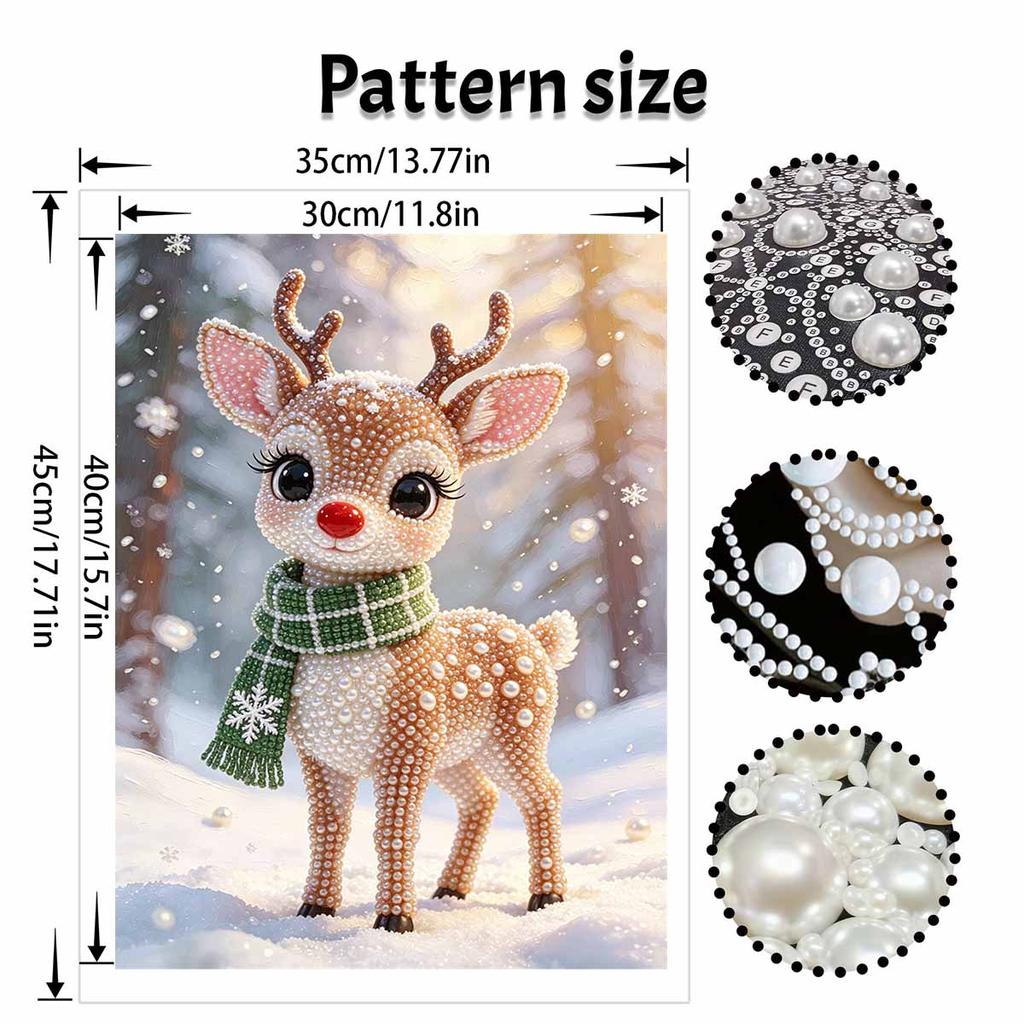 Christmas Pearl Painting Kit Handmade DIY Reindeer Scarf Home Decoration Painting