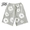 Pantaloncini da uomo con motivo Kapok Estate Stampa Floreale Coulisse Vita Elastica Ampio Tasche Corte Pantaloni Corti Pieghe Vacanza Spiaggia Sportivo Casual Abbigliamento Casa
