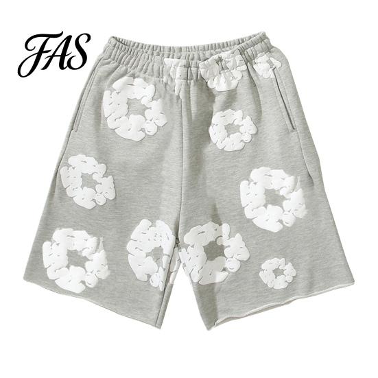 Pantaloncini da uomo con motivo Kapok Estate Stampa Floreale Coulisse Vita Elastica Ampio Tasche Corte Pantaloni Corti Pieghe Vacanza Spiaggia Sportivo Casual Abbigliamento Casa