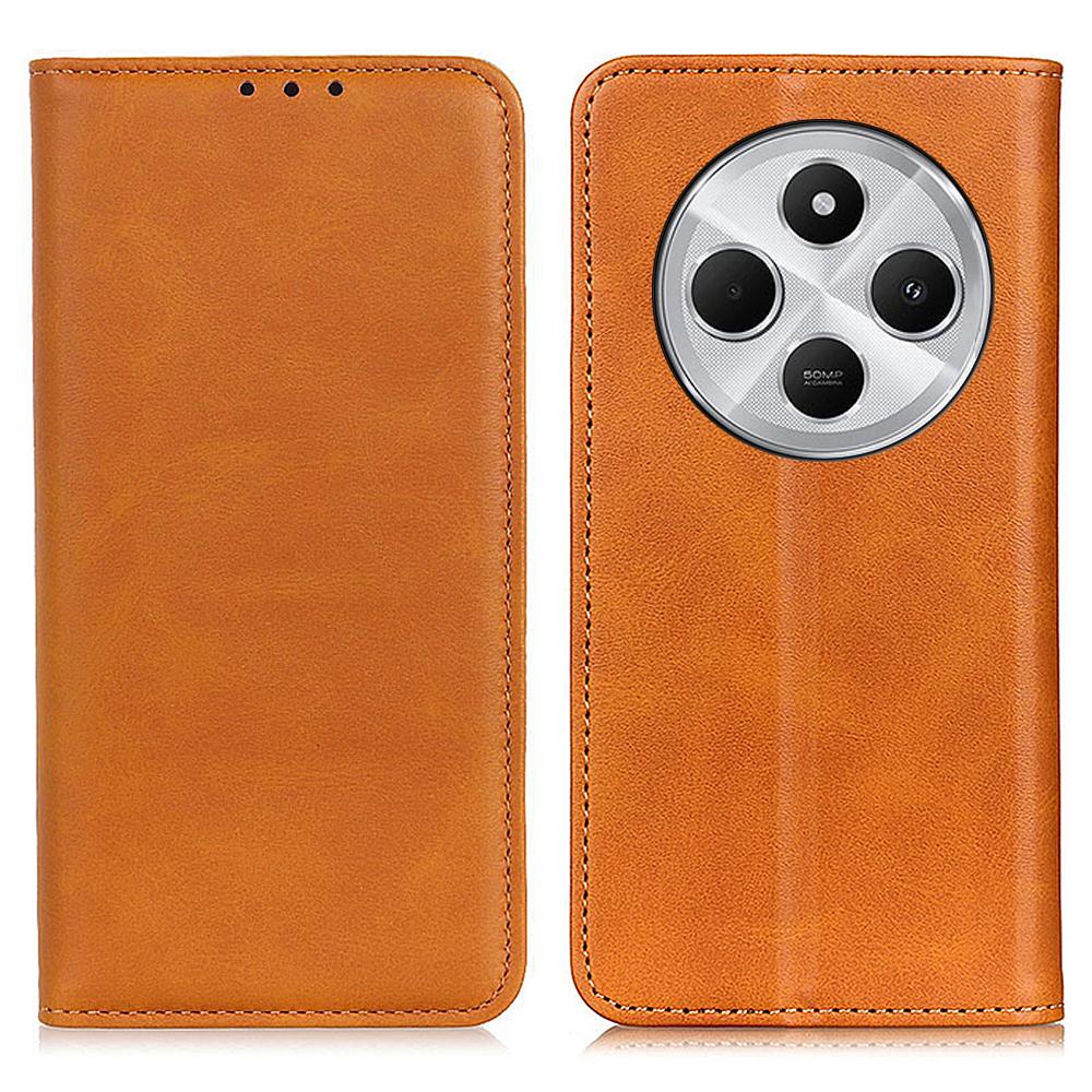 

For Xiaomi Poco C75 4G/Redmi 14R 5G/14C 4G Case Split Leather Flip Wallet Phone Cover Brown