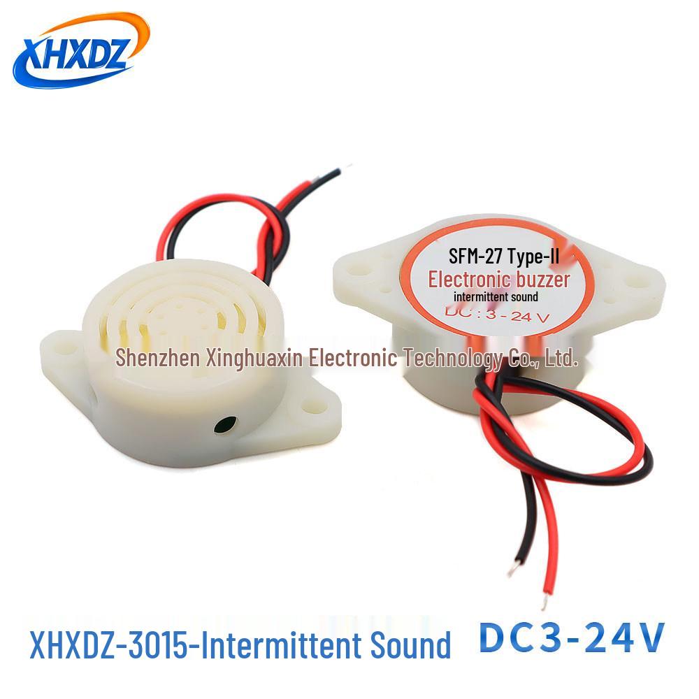 Yüksek Desibel SFM-27 Aktif Buzzer, 3-24V, Sürekli/Kesintili Alarm Seslendirici, 220V.