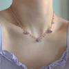 South Korea Dongdaemun Flower Artificial Crystal Necklace Fresh and Sweet Temperament Clavicle Chain New Design Sense Necklace