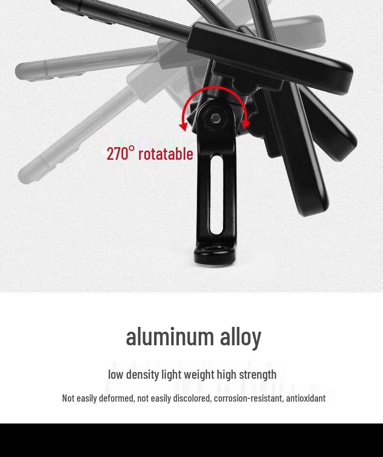 Adjustable Rotatable Metal Phone Holder for Motorcycle Electric Vehicle - Rearview Mirror Bracket