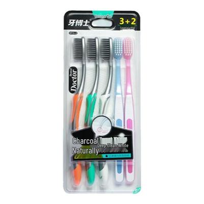 Dr. Toothbrush Soft Charcoal Deep Clean Toothbrush 5-Pack