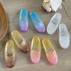 Summer New Baotou Cool Slippers for Women Flat Bottom Home Indoor Anti Slip Hollow Jelly Shoes for Women