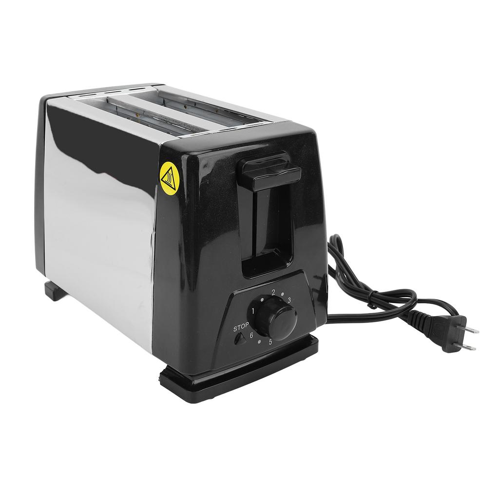 Compact Bread Toaster Portable ABS and Stainless Steel Wide Slot 2 Slice Toaster for Home
